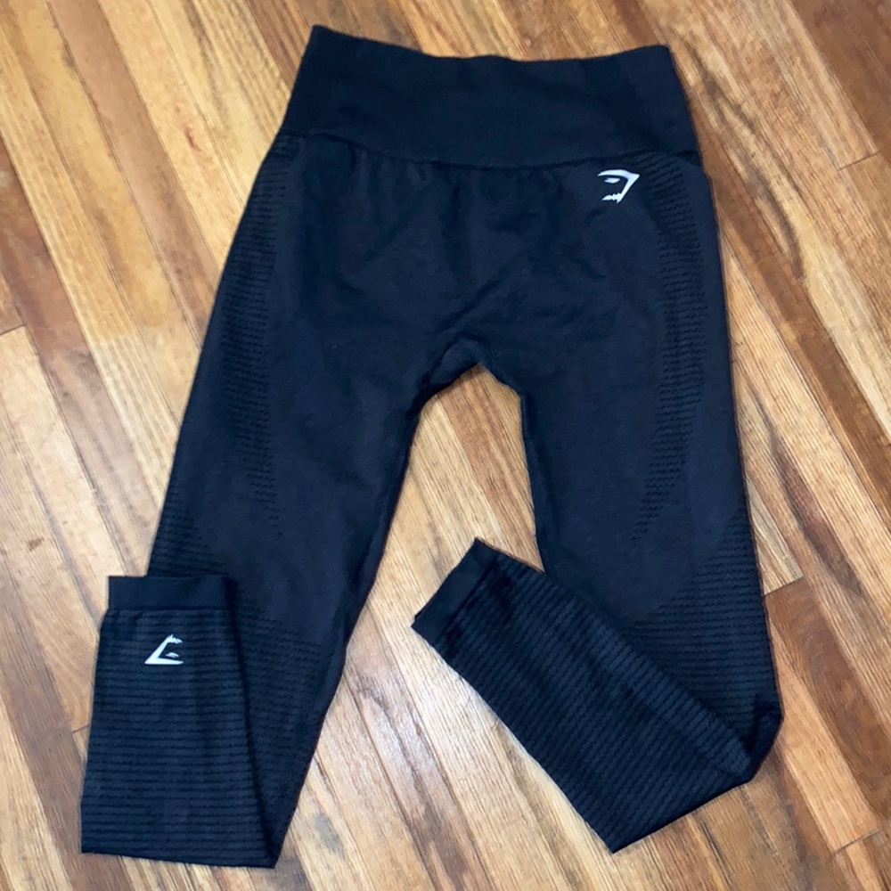 Gymshark vital seamless 2.0 leggings black marl, size large.